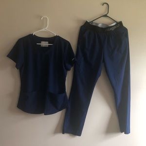 Skechers Brand Scrub Top & Pants Set- Size M -Navy Blue